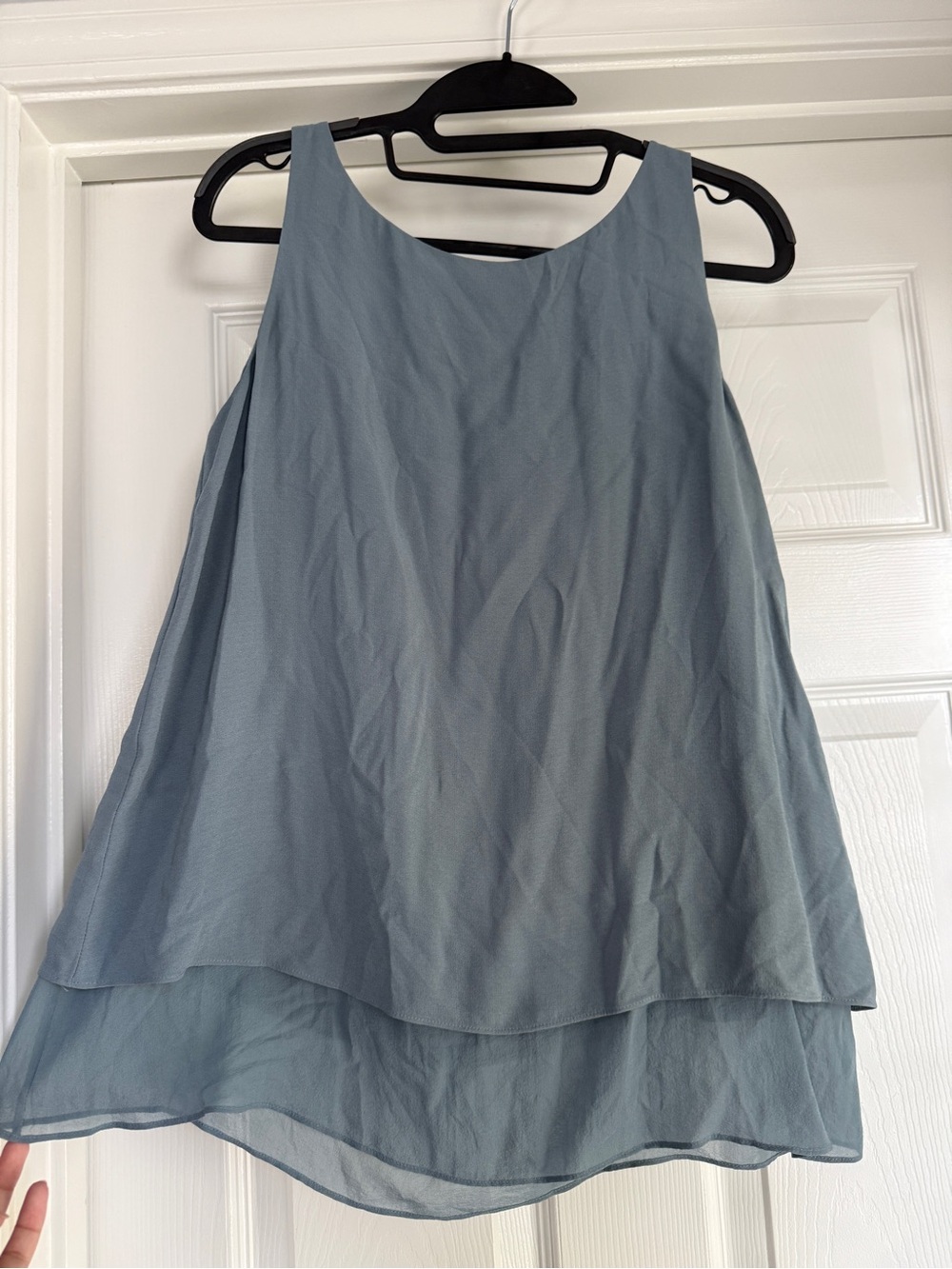 Eileen Fisher Dusty Blue 100% Silk Top